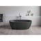 Ruvati 59-inch Matte Black epiStone Solid Surface Oval Freestanding Bath Tub Canali RVB6744BK - alternate 1